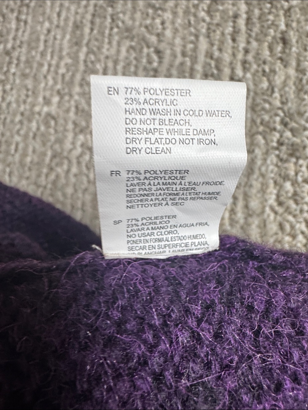 Cozy Deep Purple Button-Front Knit Cardigan - Picture 9 of 9